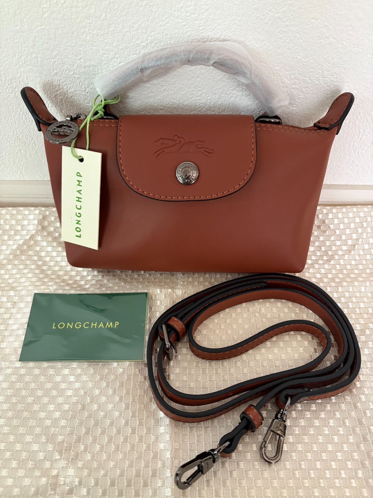 Longchamp Le Pliage Xtra XS 2-in-1 Pouch Crossbody Bag Cognac Polyamide