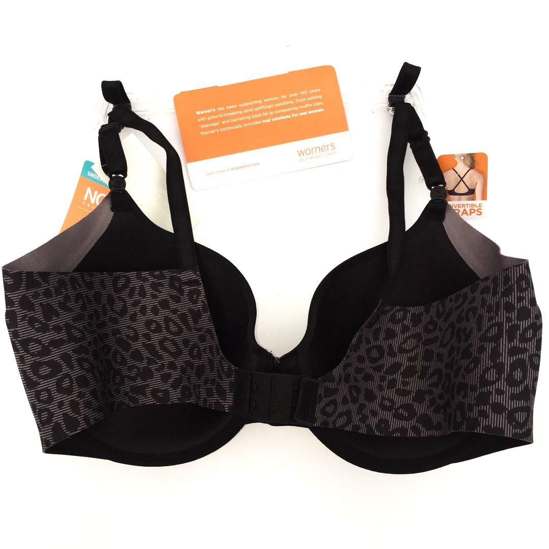 Warners NO SIDE EFFECTS Underwire Bra Convertible Straps Black or Ivory RB5781A