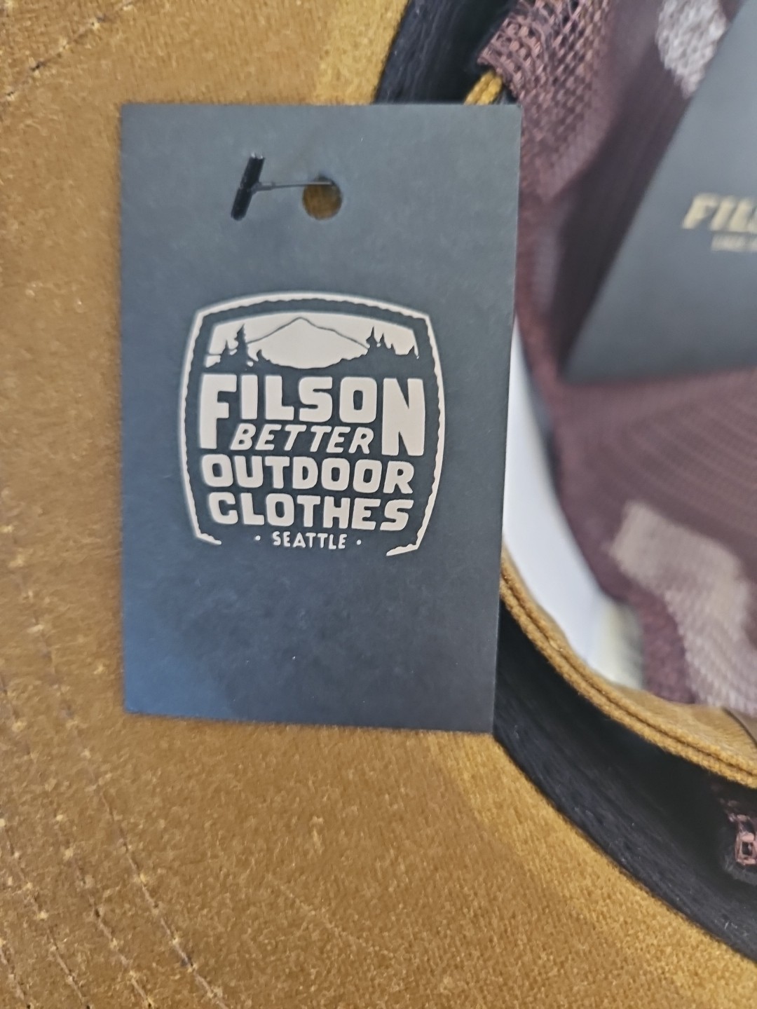 Filson Logger Tin Cloth Mesh Back Cap. Dark Tan.
