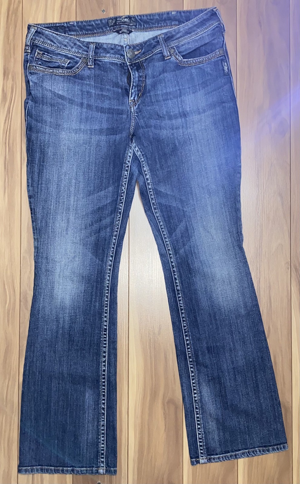 Silver Jeans Suki Mid-Rise Bootcut Jeans Women’s Size 16/33L Blue Denim Stretch