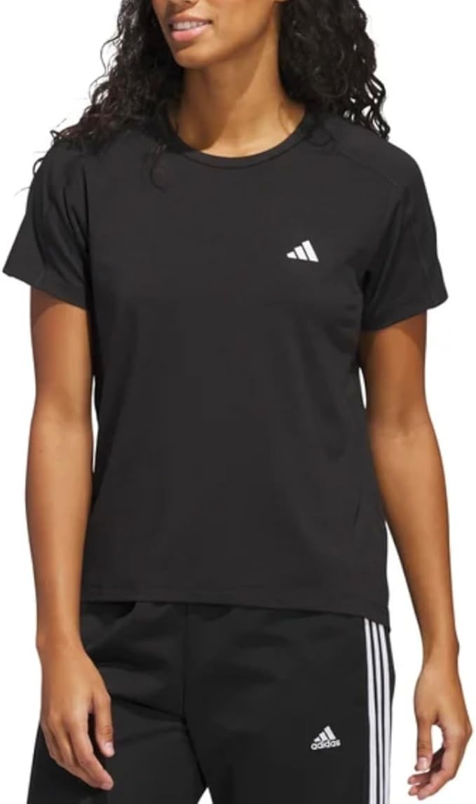 NEW Women’s Adidas Black Short Sleeve Active Tee Shirt Black Size XLarge