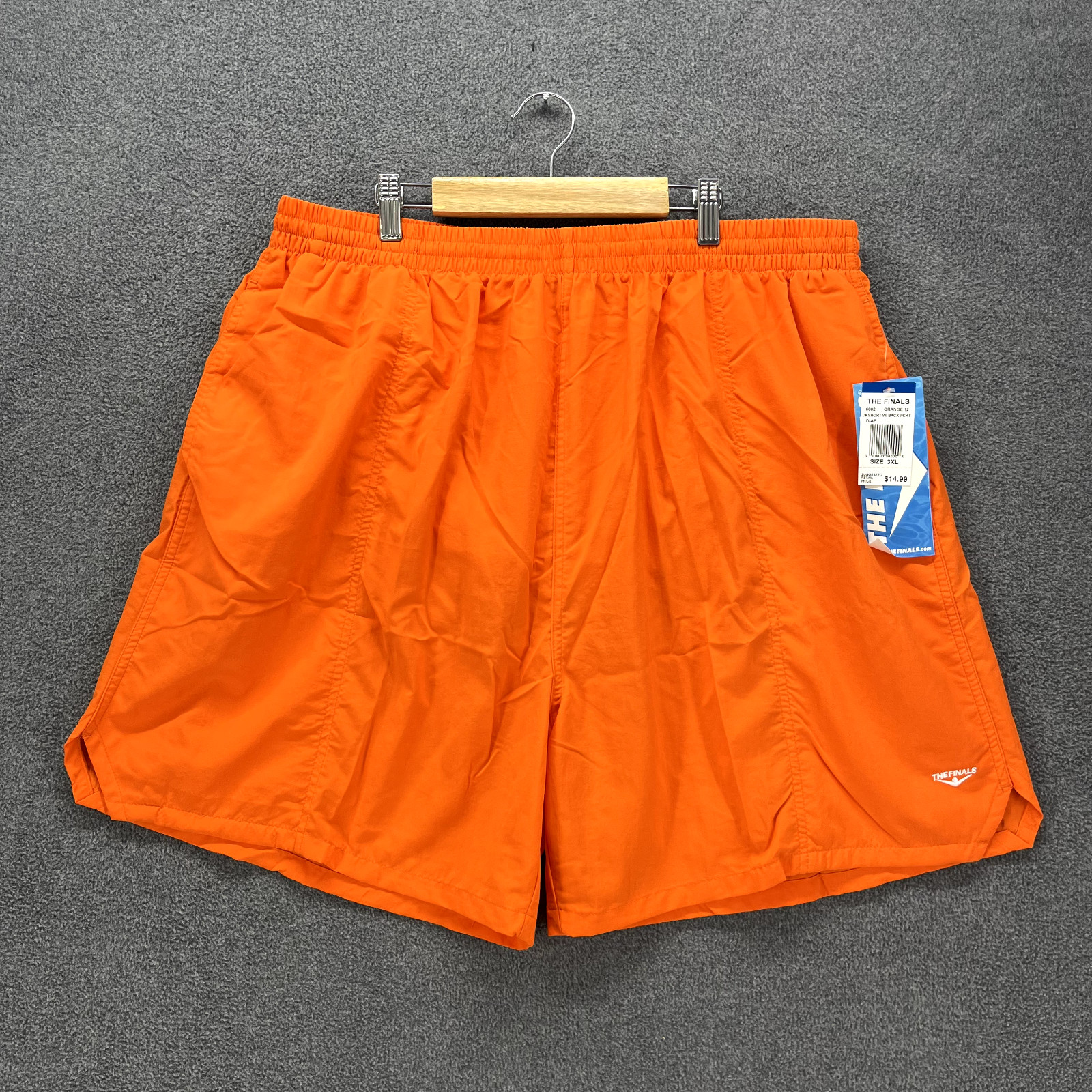 The Finals Shorts Mens 3XL Orange Trunk Deck with Back Pocket Swimwear