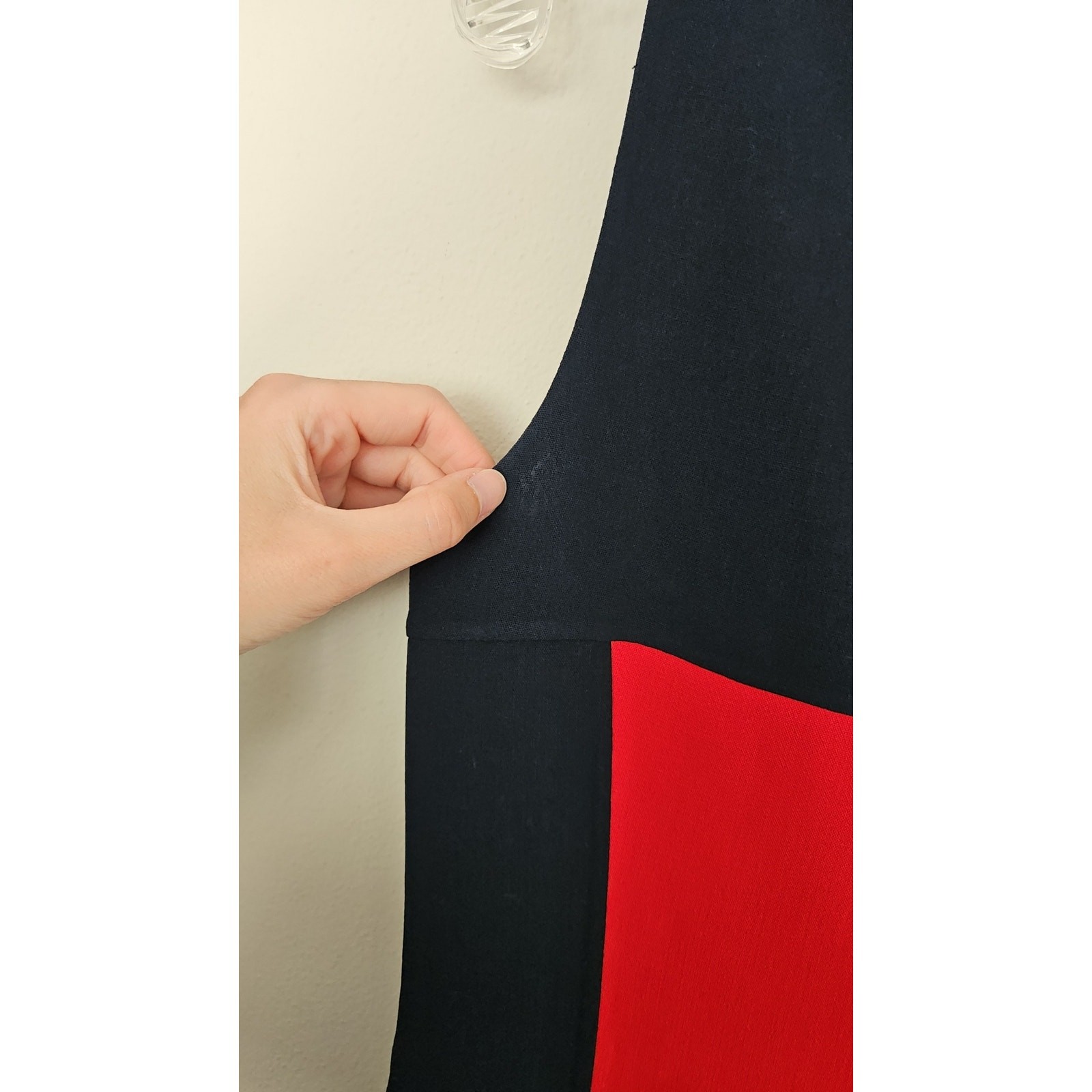 Michael Kors Italy Navy Red Colorblock Virgin Wool Tailored Sheath Dress Size 6