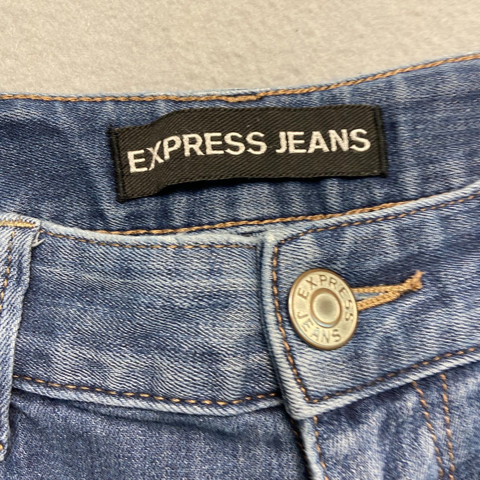 Express Mens Blue Denim Skyscraper Stella Low Rise Bootcut Jeans No Size Tag