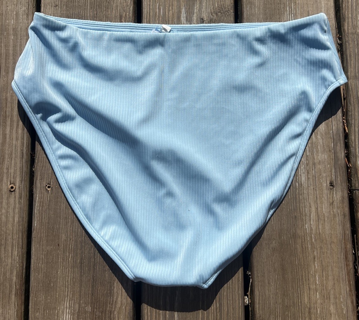 Shade & Shore Sky Blue XL High Waisted Ribbed Bikini Bottoms – New Without Tags