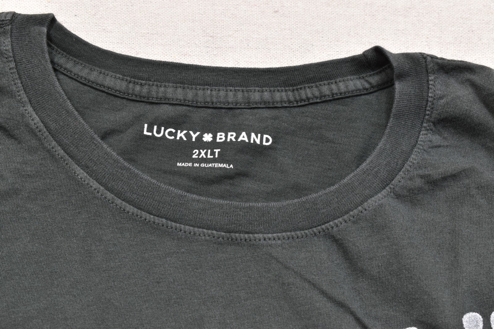 Lucky Brand Men’s Negroni Tee Black Short Sleeve Crew Neck Size 2XLT NEW