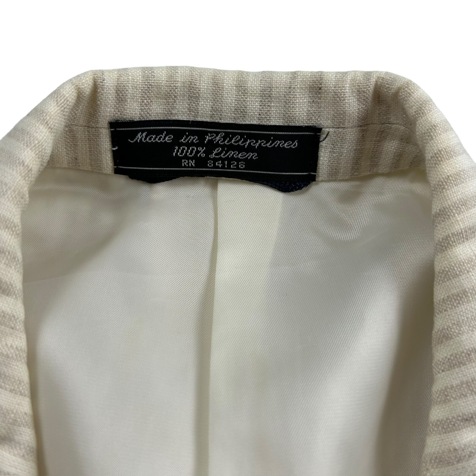 Haspel Men’s 100% Linen 2-Button Blazer Cream Stripe • 42R