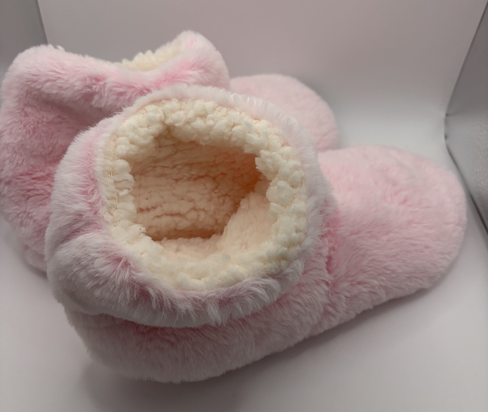 Sherpa High Top Pink Bootie Slipper Super Soft One Size Fit Most