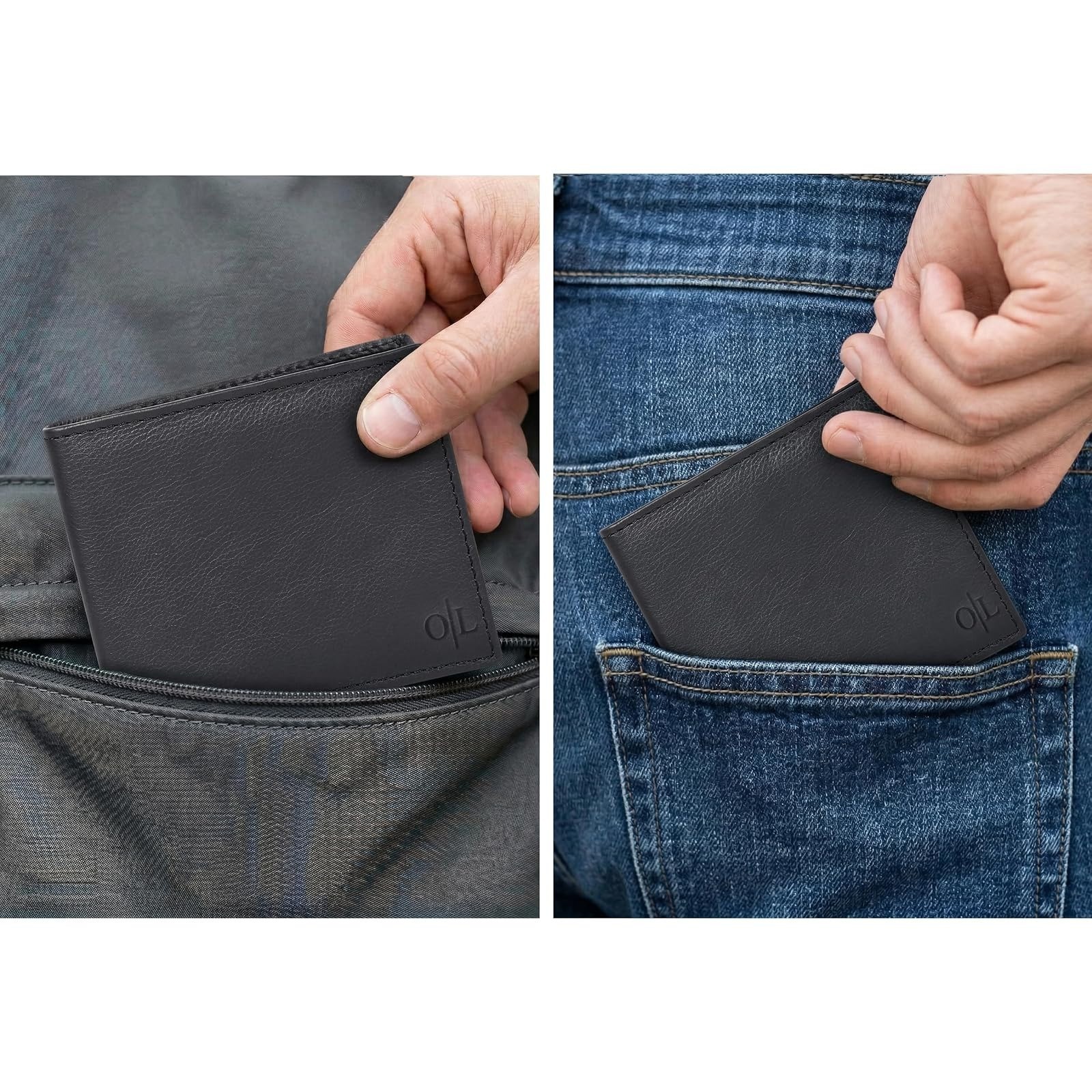 Leather RFID Bifold Wallet for Men – Minimalist Front Pocket Gift