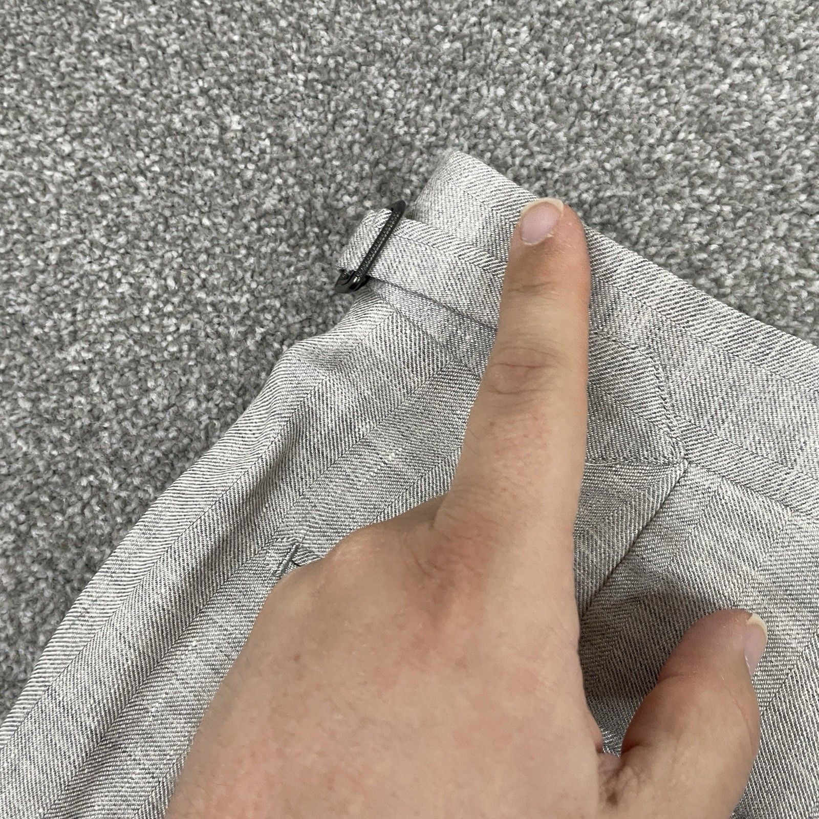 Hawes & Curtis Trouser Pant Men 32 Linen Wool Vitale Barberis Traveller Unhemmed