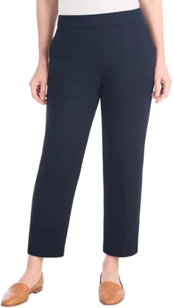 Hilary Radley Women’s Crepe Pull-On Pant, Navy, XL