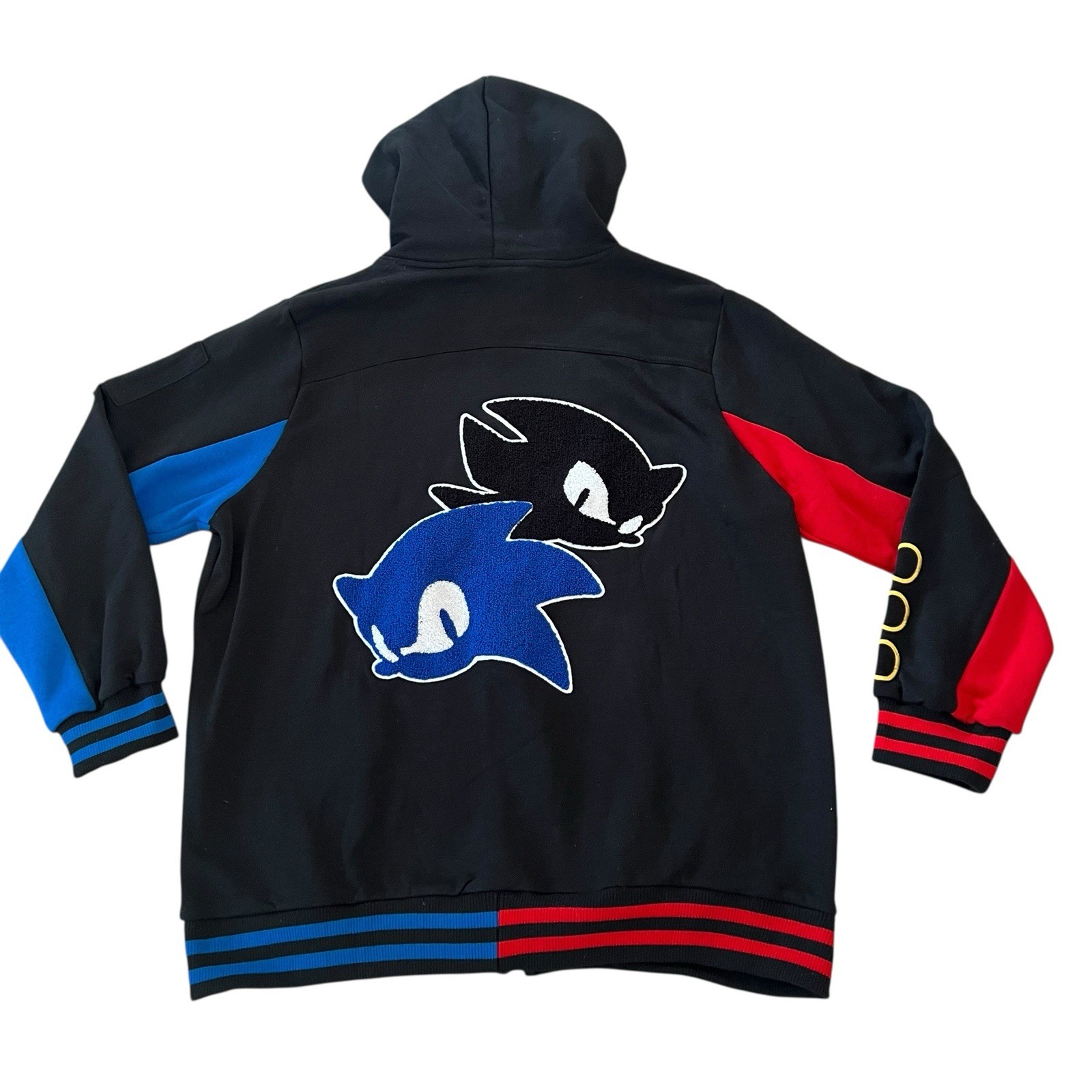 Official Sonic The Hedgehog 3 Shadow Zip Up Split Sega Game Hoodie Men’s Size L