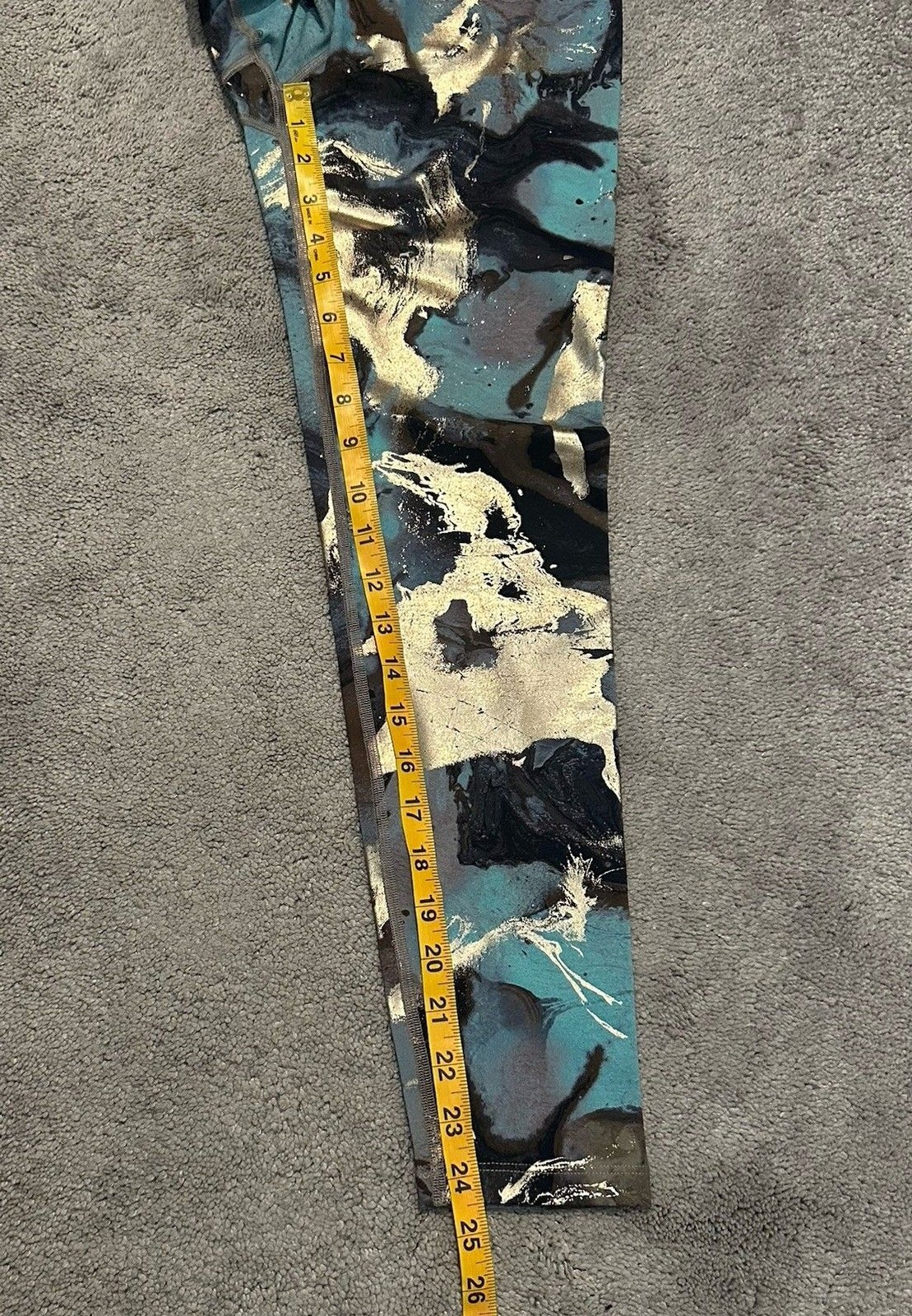 Beyond Yoga Leggings $110 M Blue Gold Marble High Waist Midi Gym Workout Running