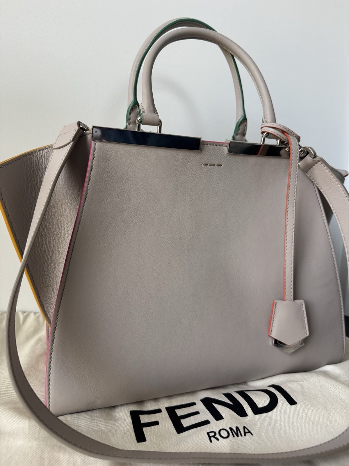 Fendi Vitello Dolce Petite 3Jours Tote Bag – Grigio Grey