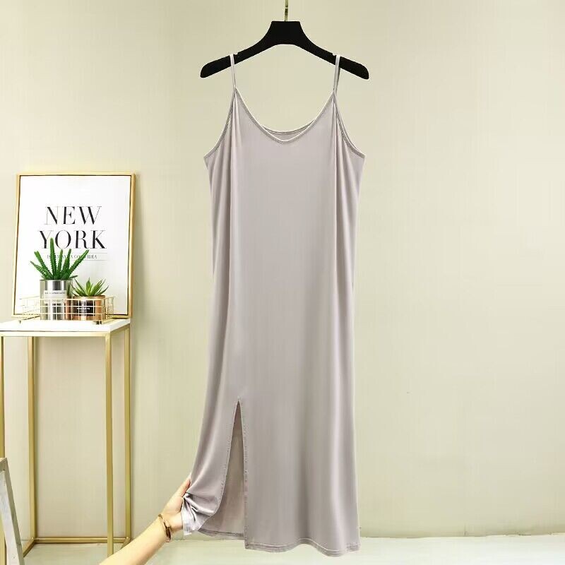 Women Modal Cotton Sleeveless Nightgown Sling Sleep Dress Casual Sleepwear