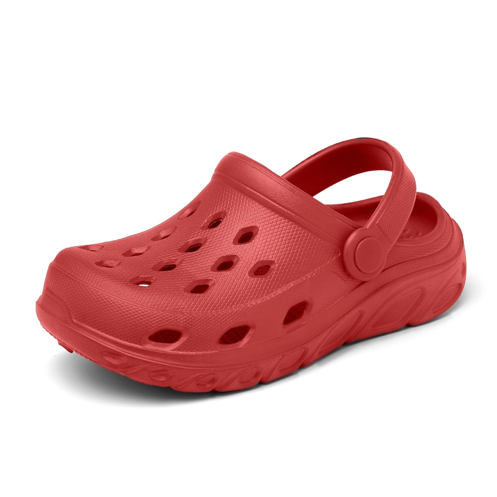 Kid Girls Boys Clogs Toddler Garden Shoes Slip On Shower 8-9 Toddler, Red