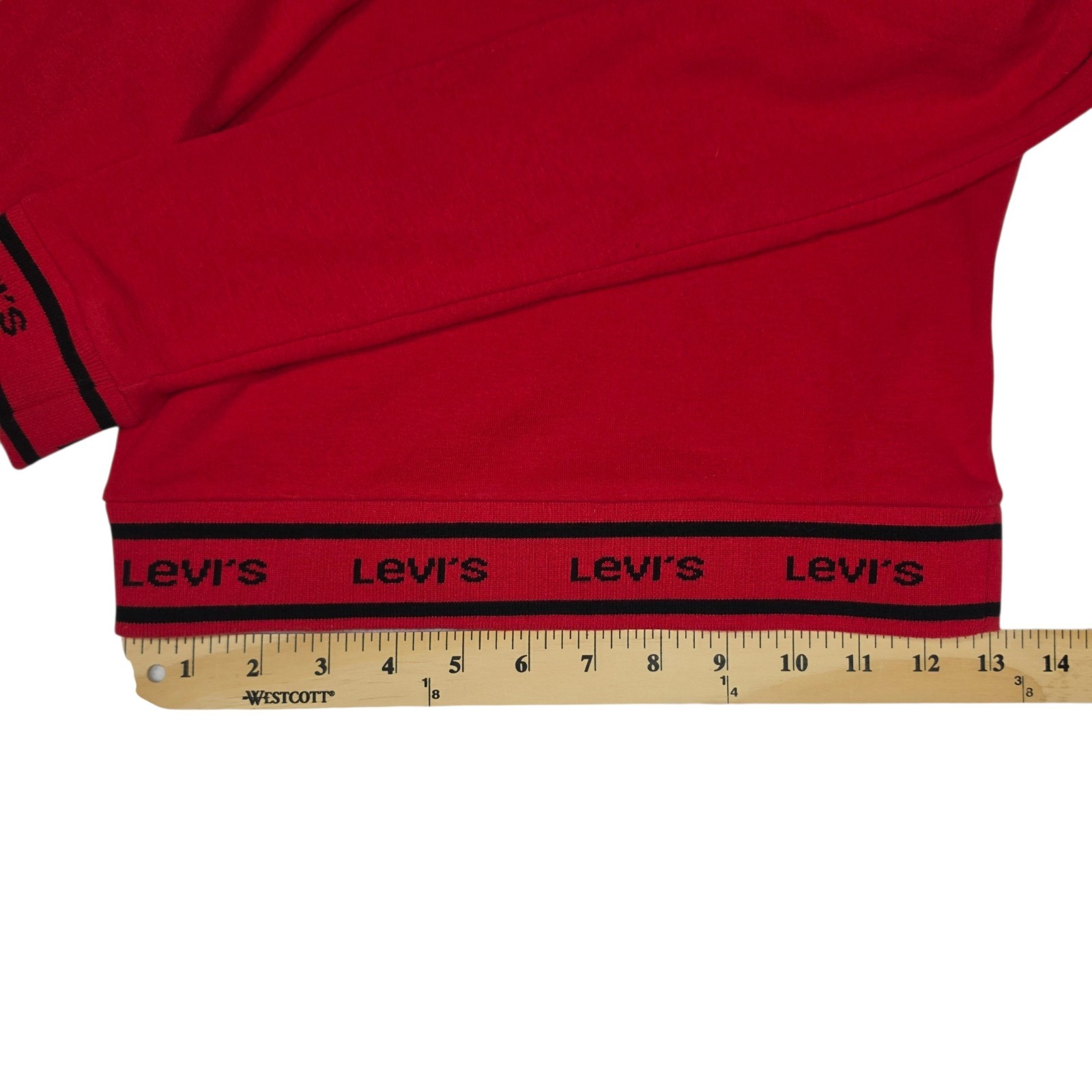 Levi’s Levi’s Women’s Red Mock Neck Crop Top XS Long Sleeve Stretch Shirt