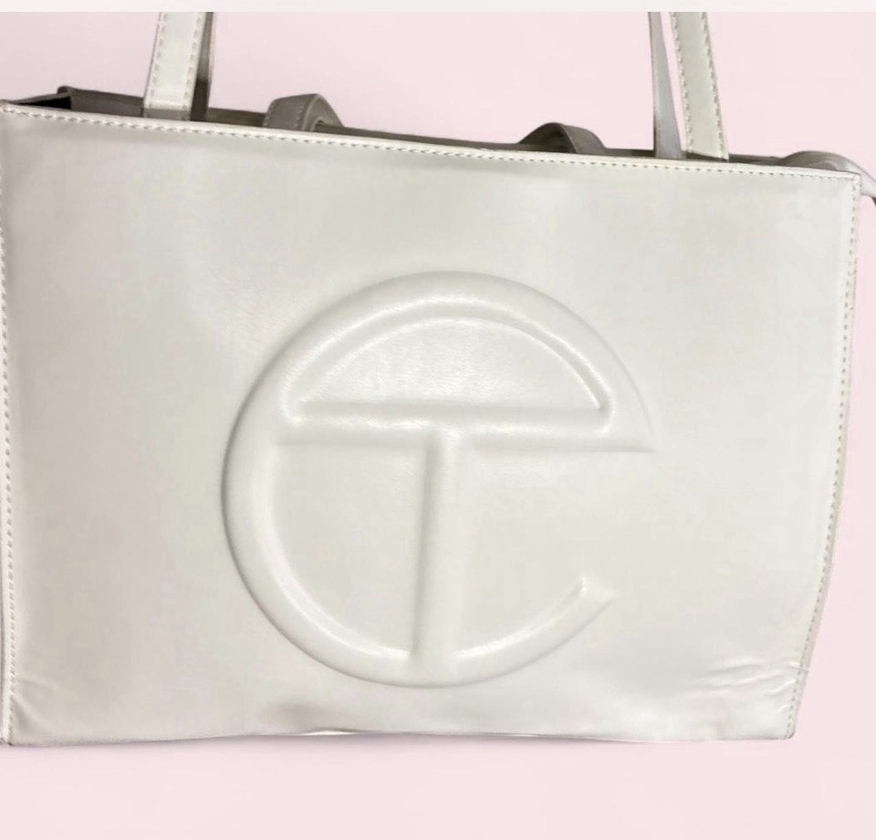 Telfar Medium White Tote/Shopping Bag w Draw String Bag