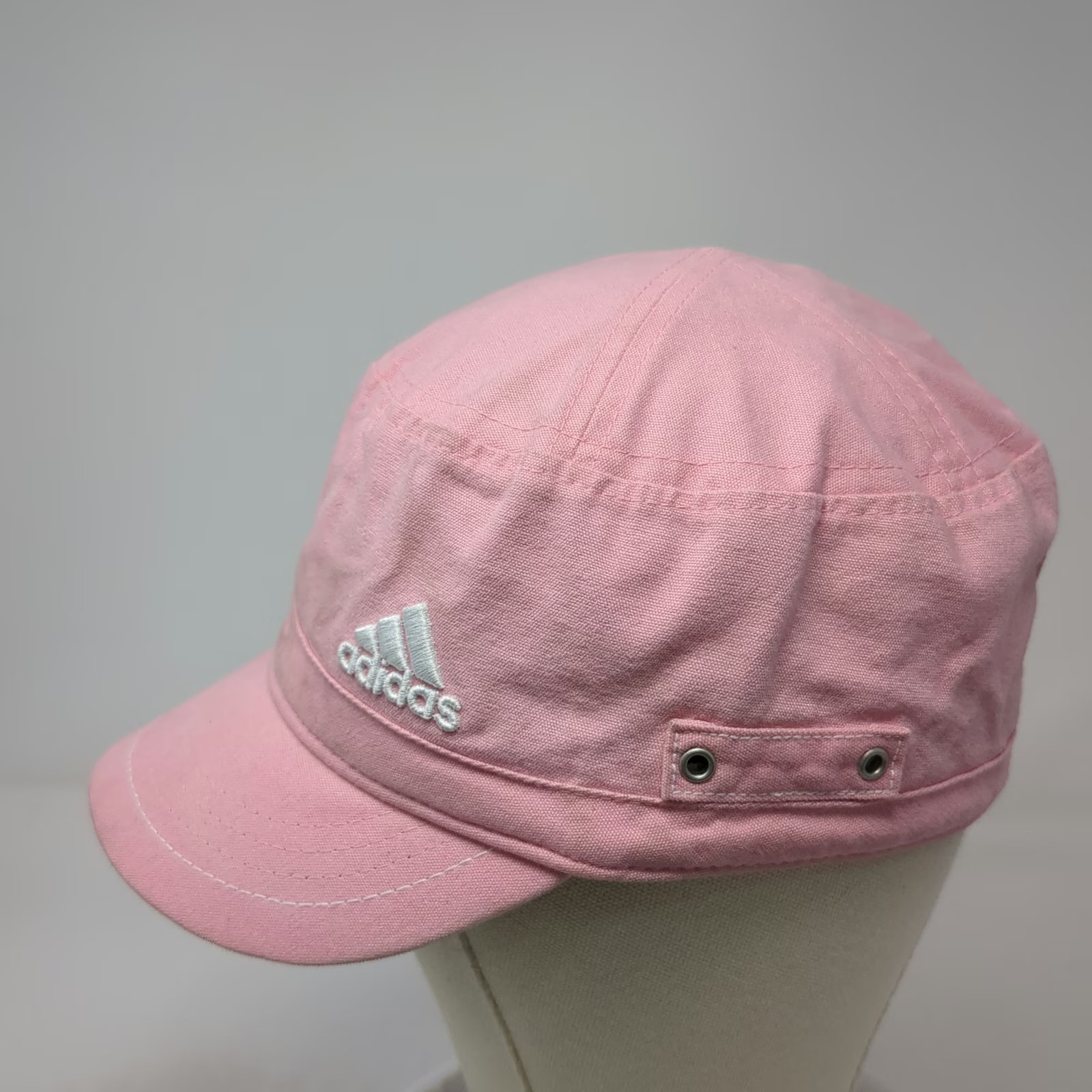 Adidas Army Cap Pink One Size Hat Cotton Logo Side Grommet Flat Top Sport