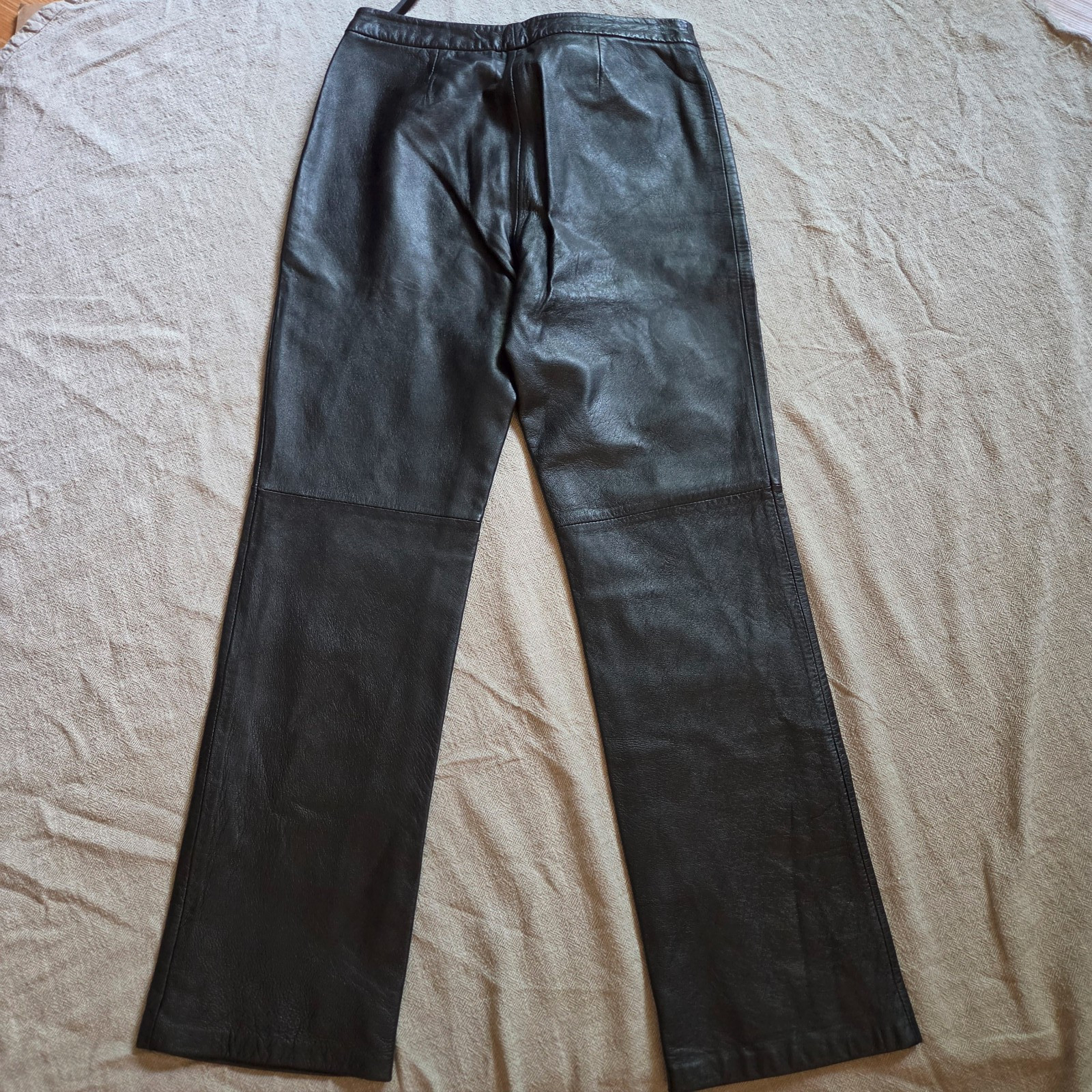 Vintage Y2K I.N.C. Straight Leg Black 100% Leather lining Pants Womens Size 4