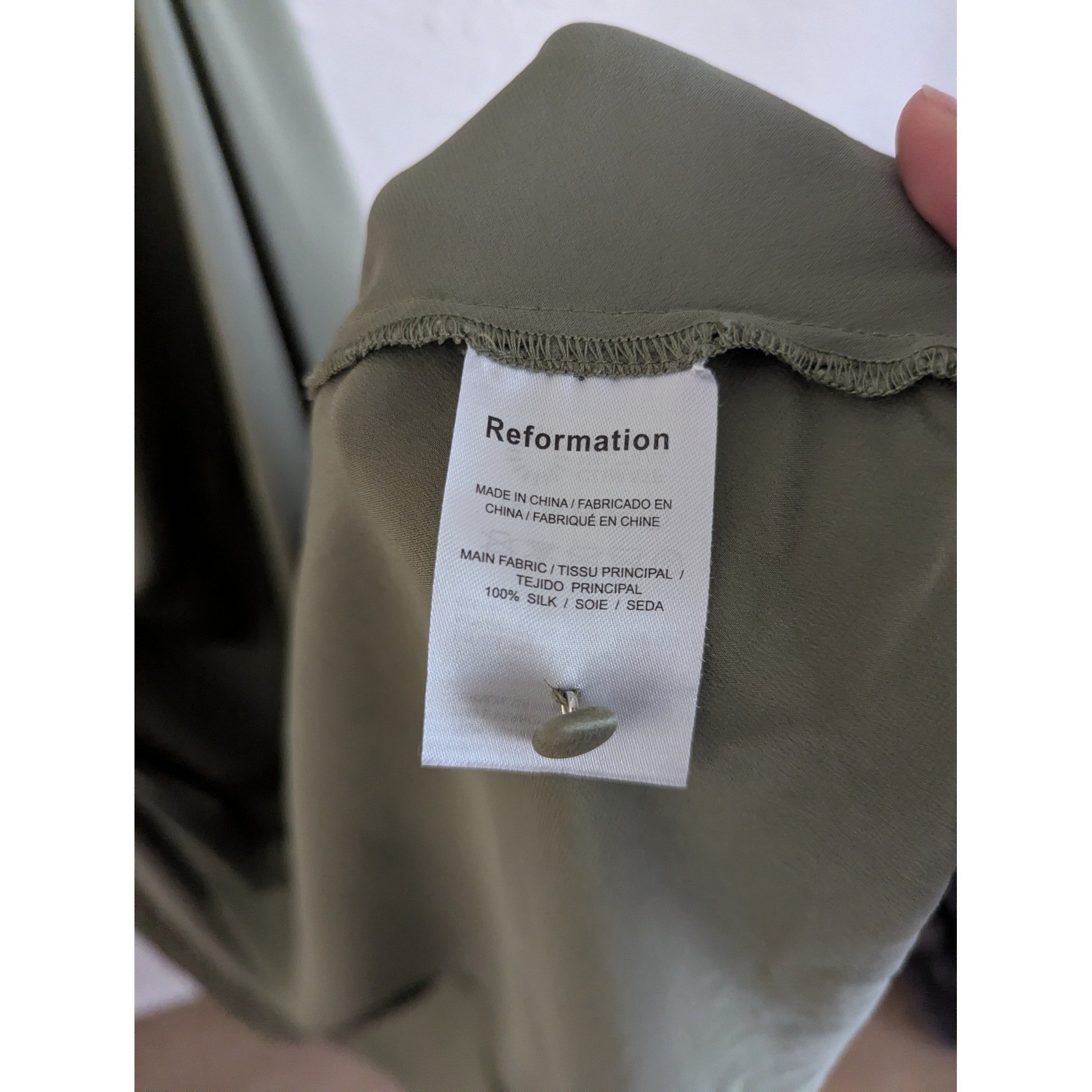 Reformation Birch Maxi Dress Artichoke Ruched Silk Size 10