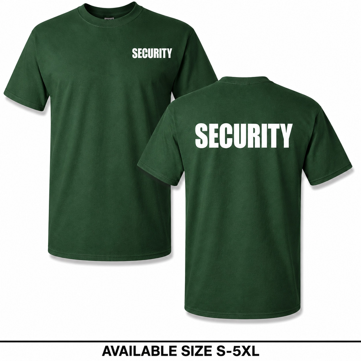 SECURITY T-Shirt Guard Uniform Security Officer Crew Neck Tee S-5XL