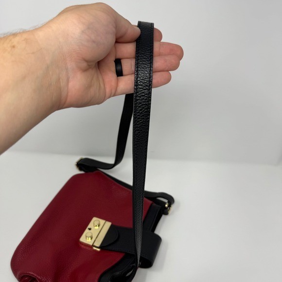 Valetnia Red Black Made in Italy Women’s Leather Purse 7.25×9.75×3