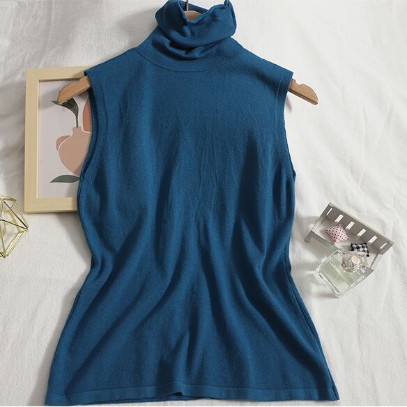 Men Mock Neck Shirt Casual Turtleneck Pullover Sleeveless Slim Fit Tops Stretch