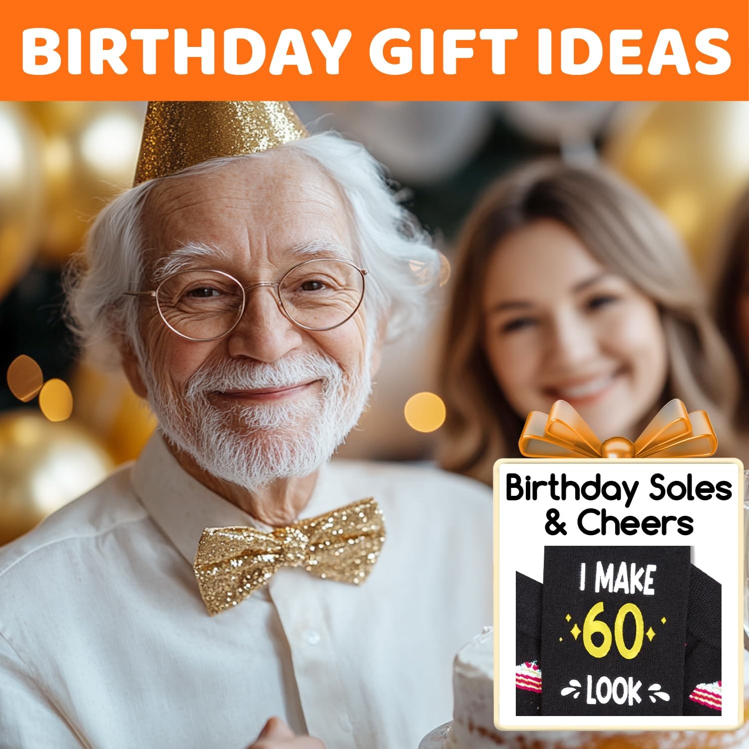 60th Years Old Birthday Gifts – 60th Birthday Socks with Greeting Card for Me…