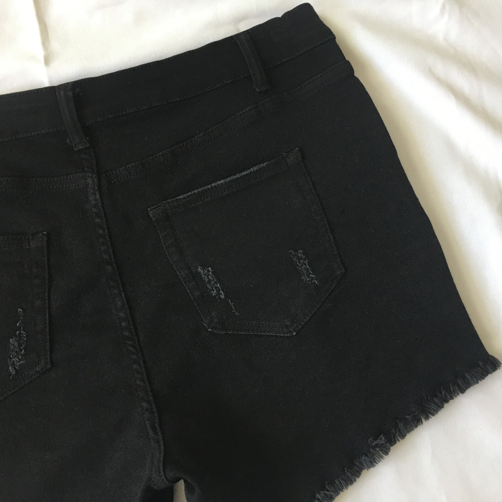 Distressed Womens Black Denim Short High Rise 17 33 Blue Savvy Pockets Stretchy