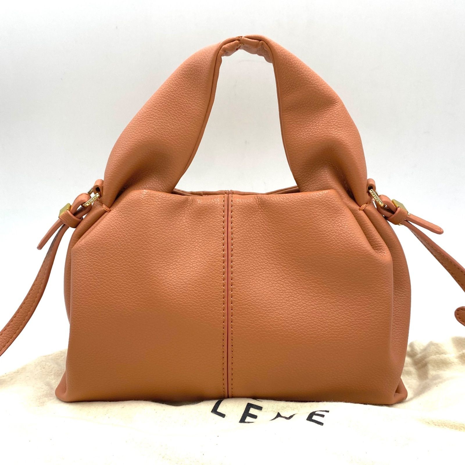 Excellent Condition POLENE Leather Leather Shoulder Bag Crossbody Salmon Pink Sp