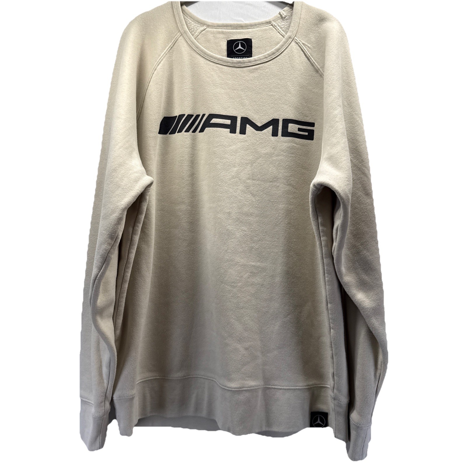 Sportiqe Men’s Sweatshirt Size 2X Mercedes AMG Sport Ivory Black Long Sleeves