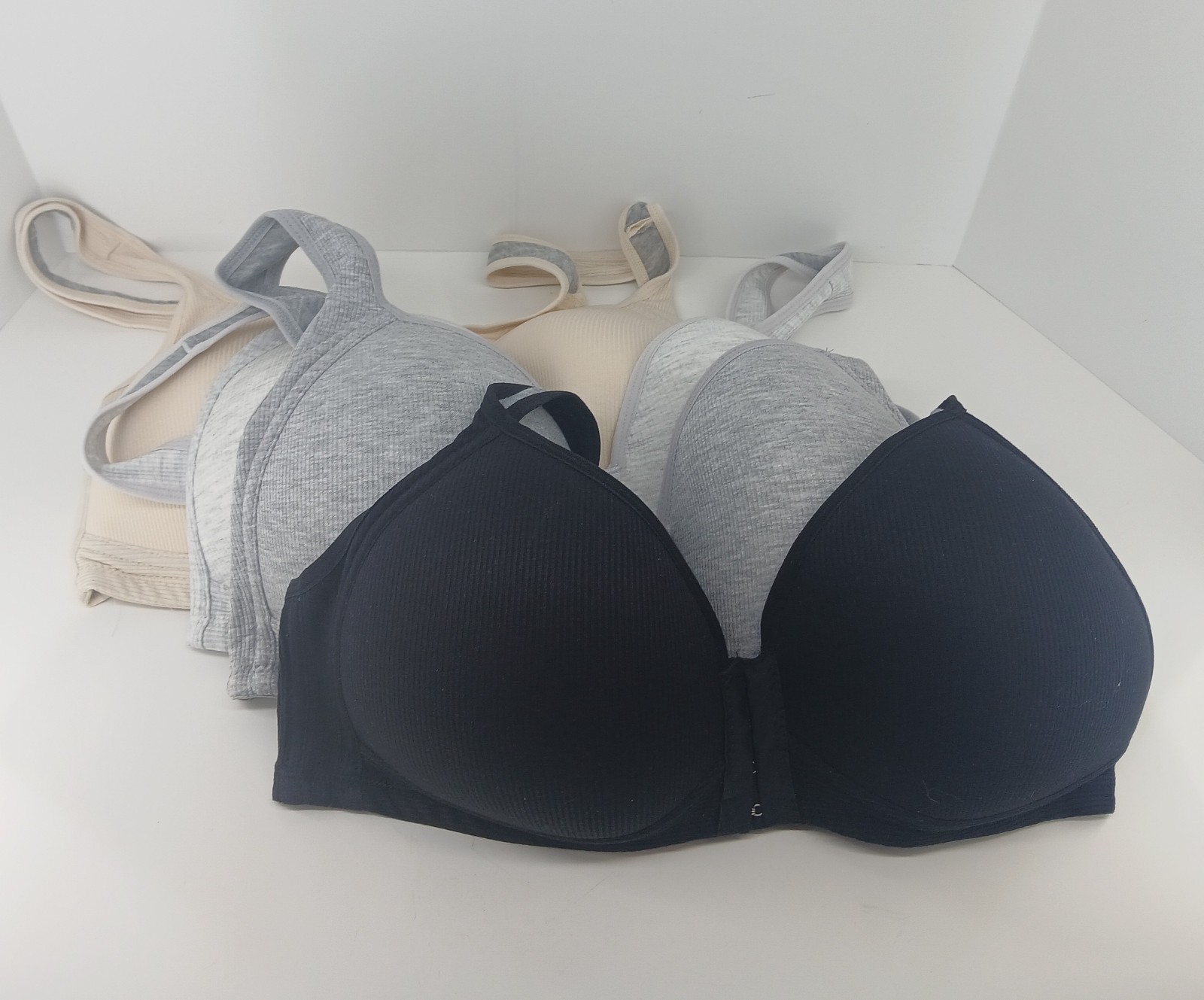 4 Pk Women’s Front Closure Wireless Cotton Comfort Bras Bralette Soft Sleep NEW