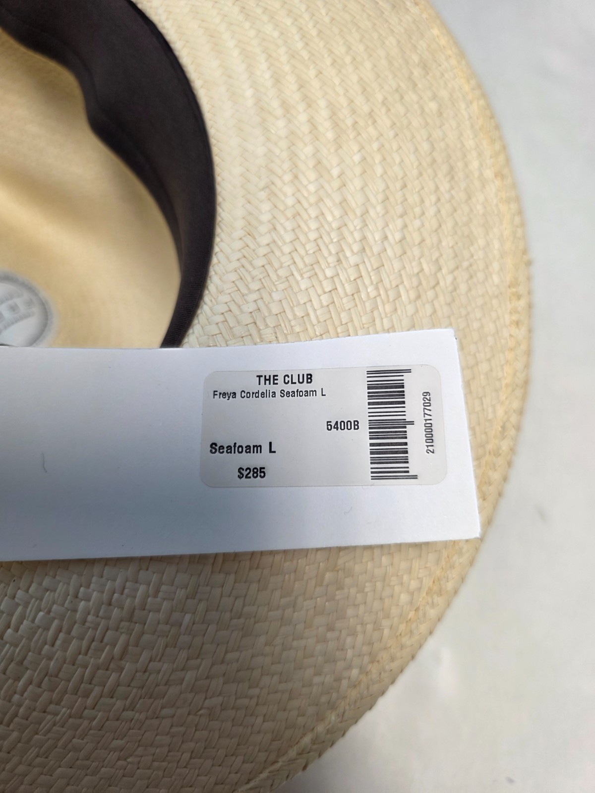 $285 New FREYA Straw Hat Sun Protection UPF 50 Women LARGE Beige Seafoam Ribbon