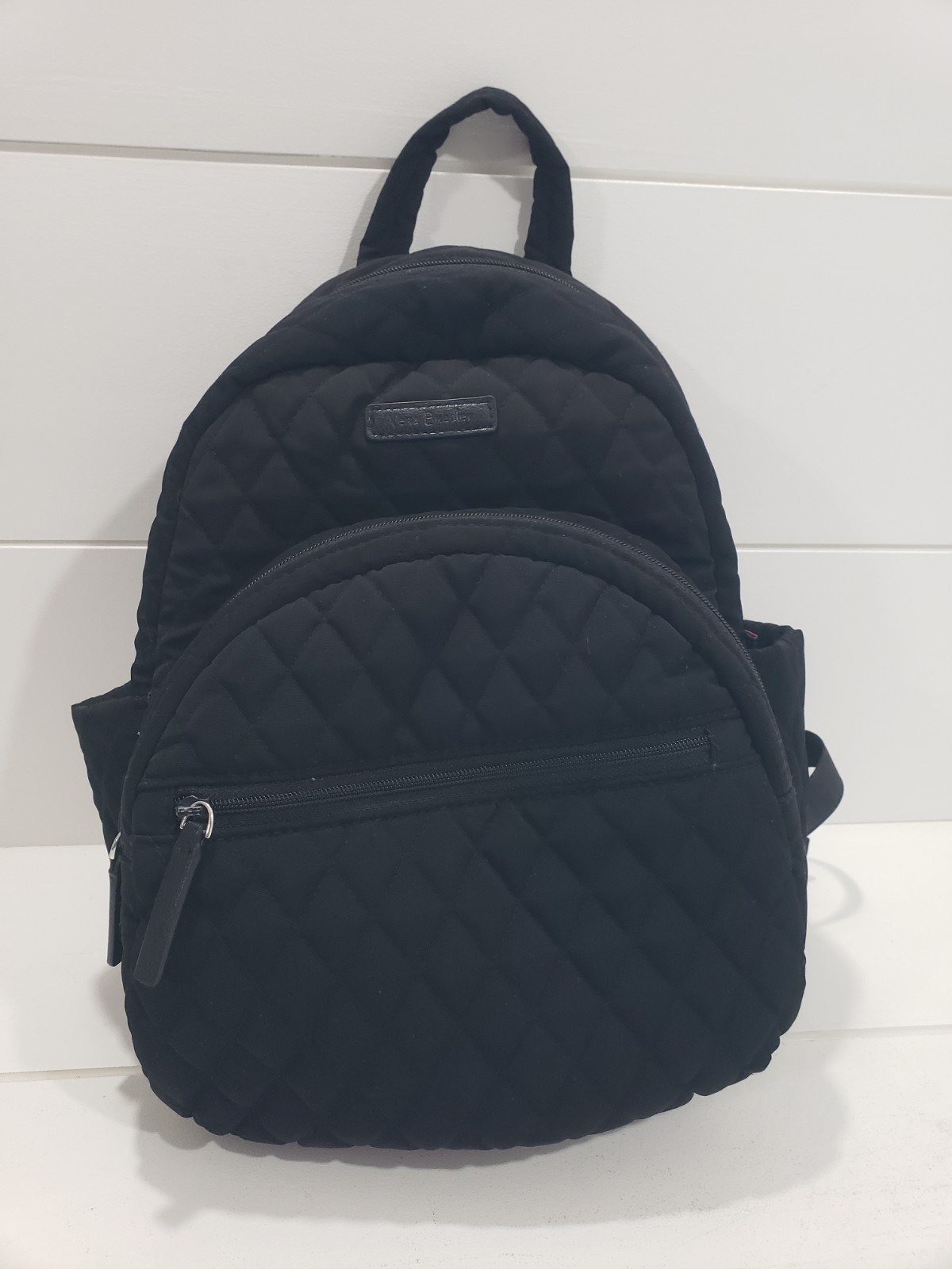 Vera Bradley Essential Compact Classic Black Quilted Backpack Everyday Use