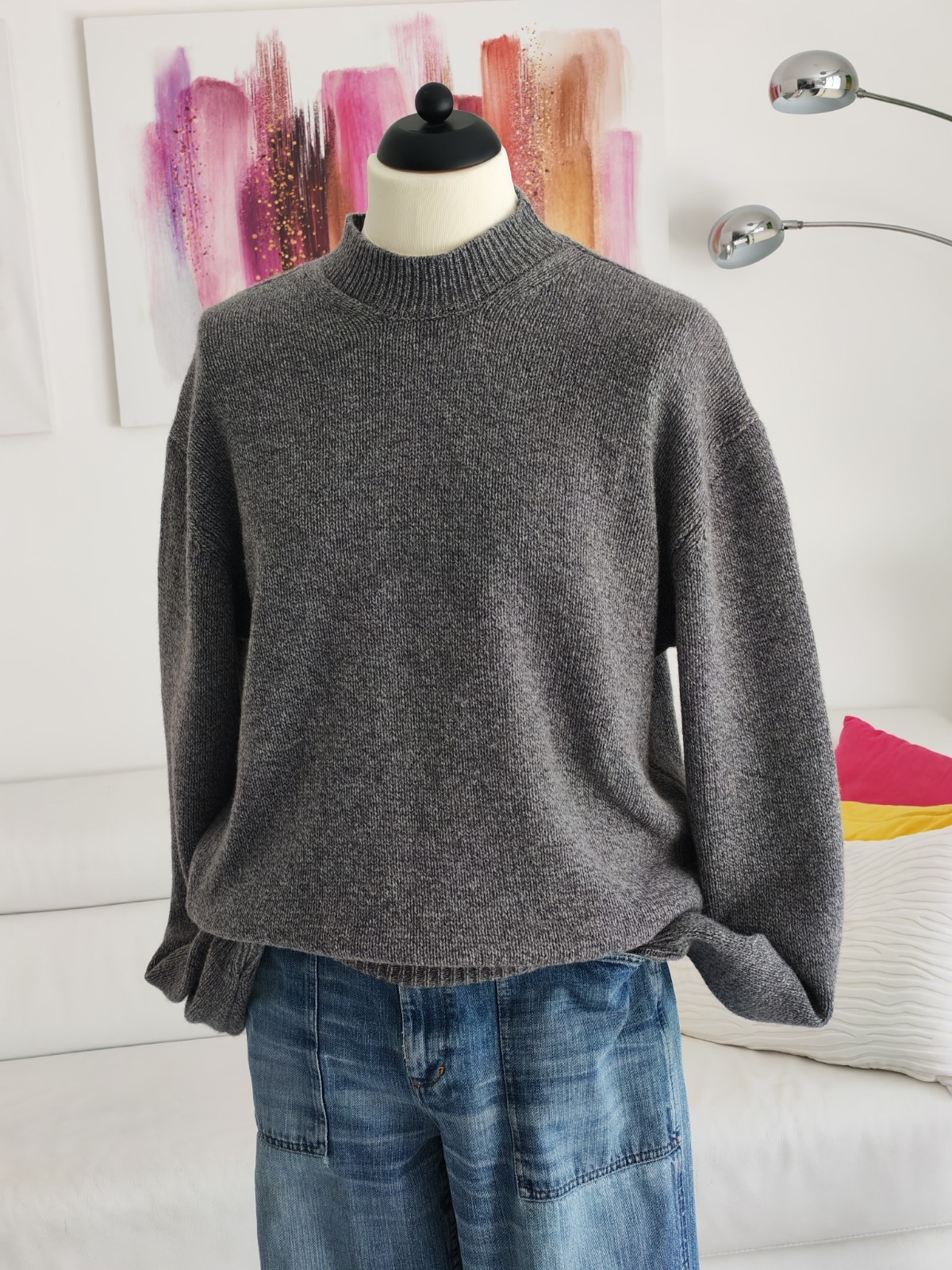 Pull Love Firenze 100% wool mens jumper size XXL grey