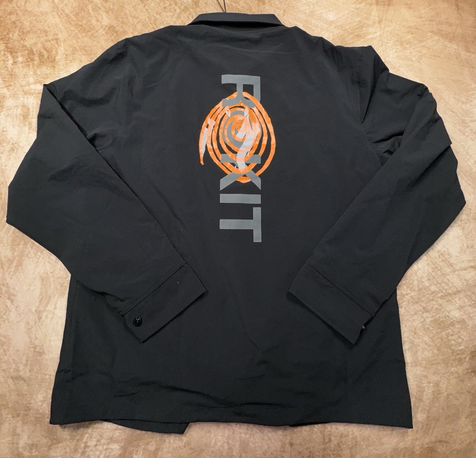 ROKIT Mens Core Lightweight Jacket with Screen Printed Logo Black Small NWT