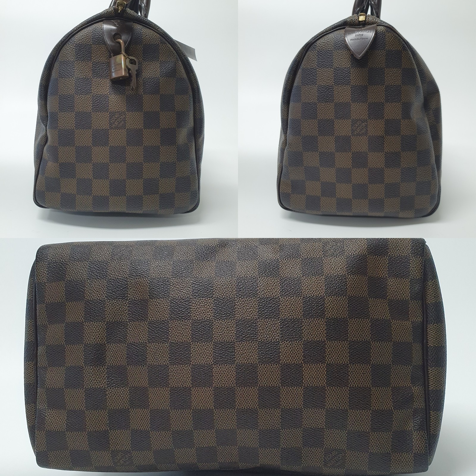 Authentic Louis Vuitton Speedy 30 Damier Ebene N41531 Genuine Daily Bag CLA488