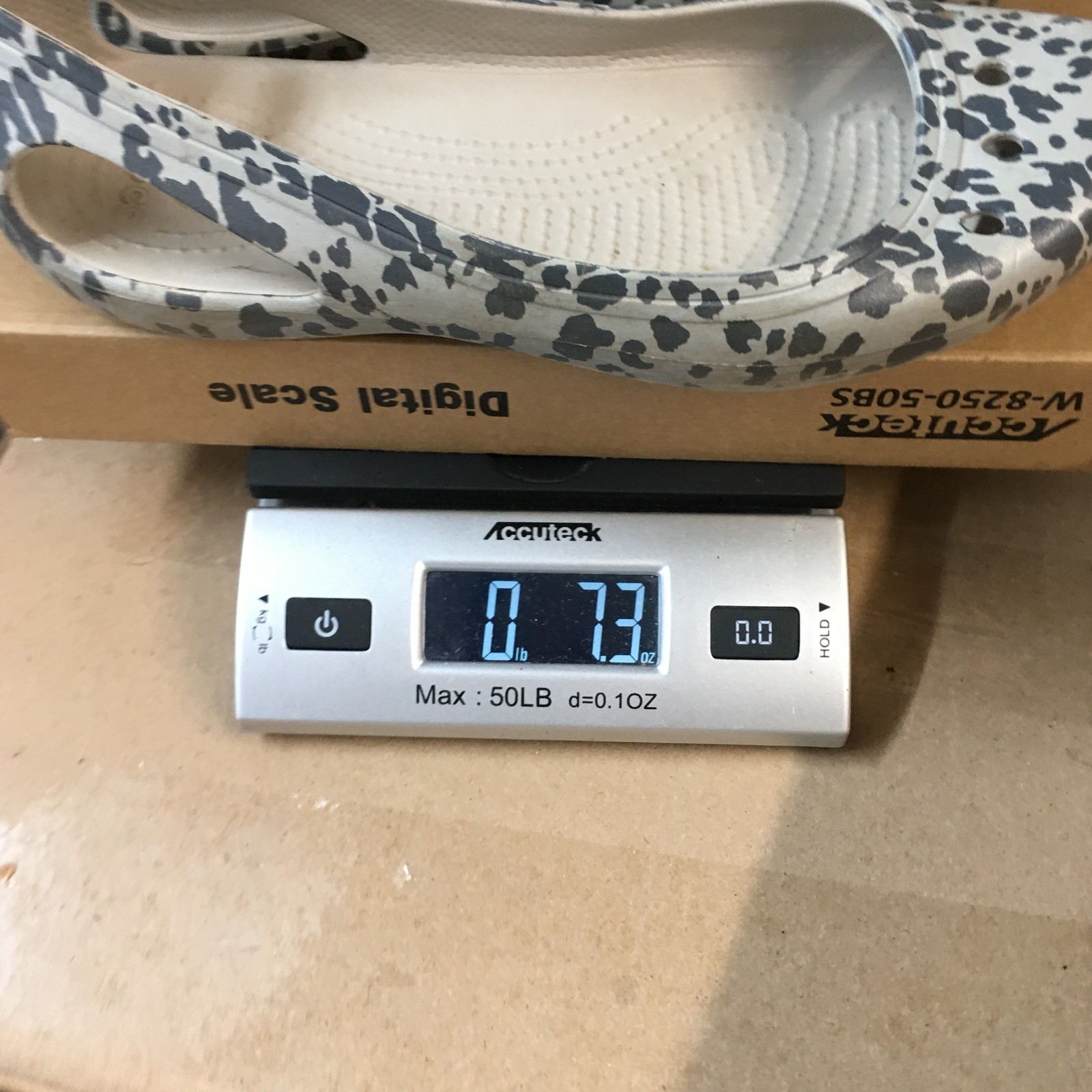 Crocs Sandals Womens 8 Kadee Ballet Flats Gray Rubber Casual Animal Print 203105