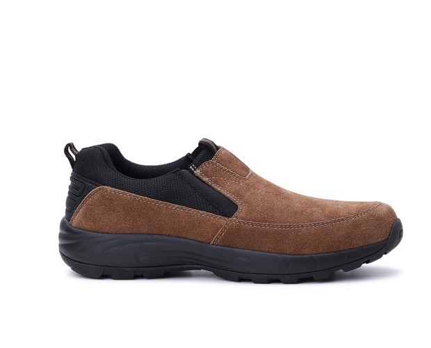 George Rugged Moc Brown Suede Slip On Shoes Men’s 8 Memory Foam Genuine Leather