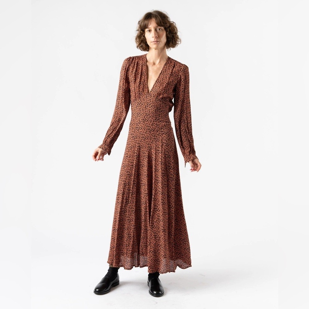 Doen Charleston Dress in Cherry Willow Print size XS