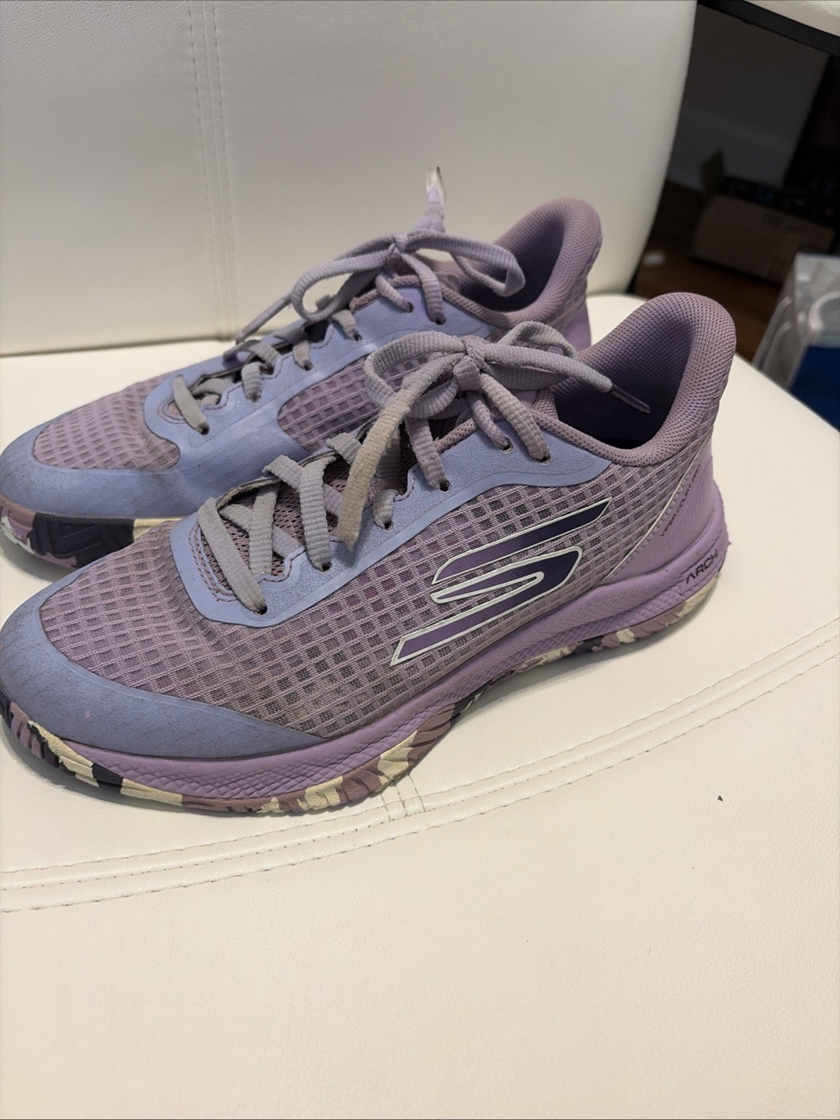 Skechers Viper Court Pro Pickleball Shoes Lavender/Purple Womens 6 Arch Fit