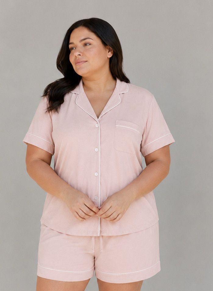 Cozy Earth Womens 3XL Blush Pink Bamboo Stretch Knit Lounge Shorts Soft