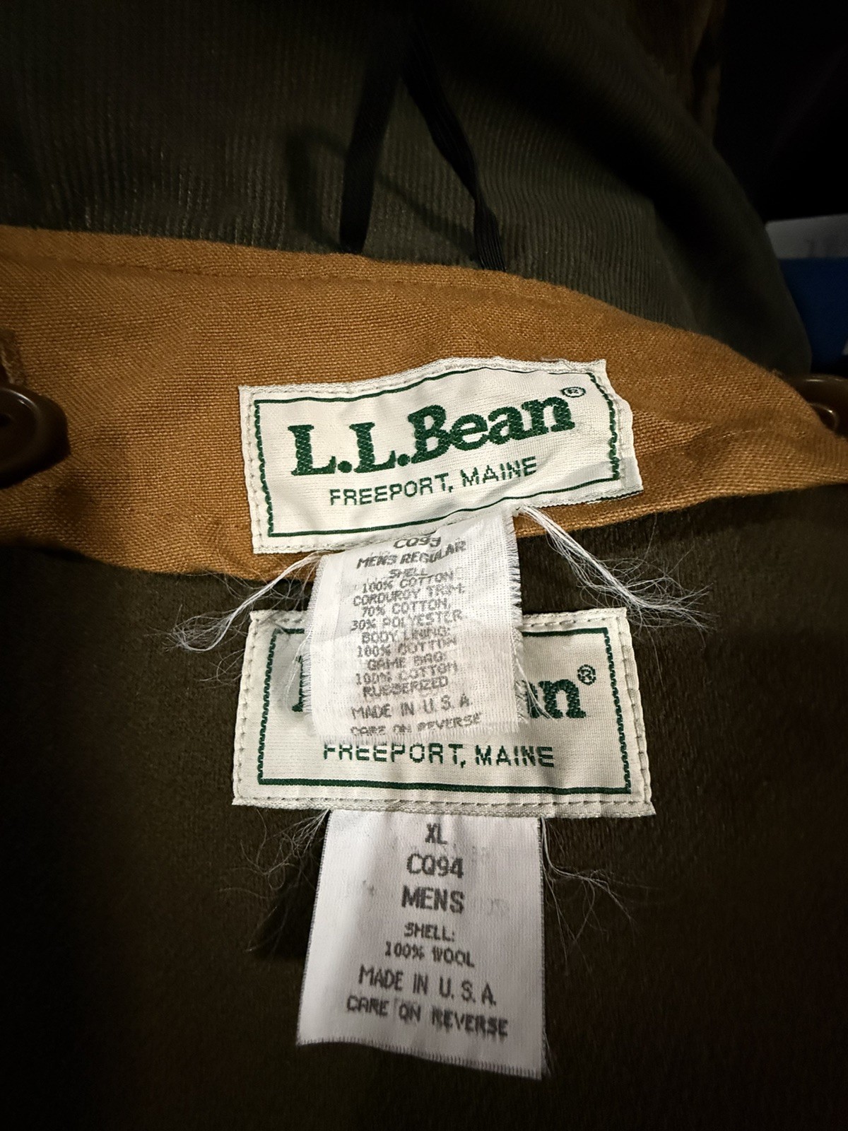 L.L. Bean Men’s XL Barn Coat – Cotton Shell, Wool Liner – Made in USA – Brown