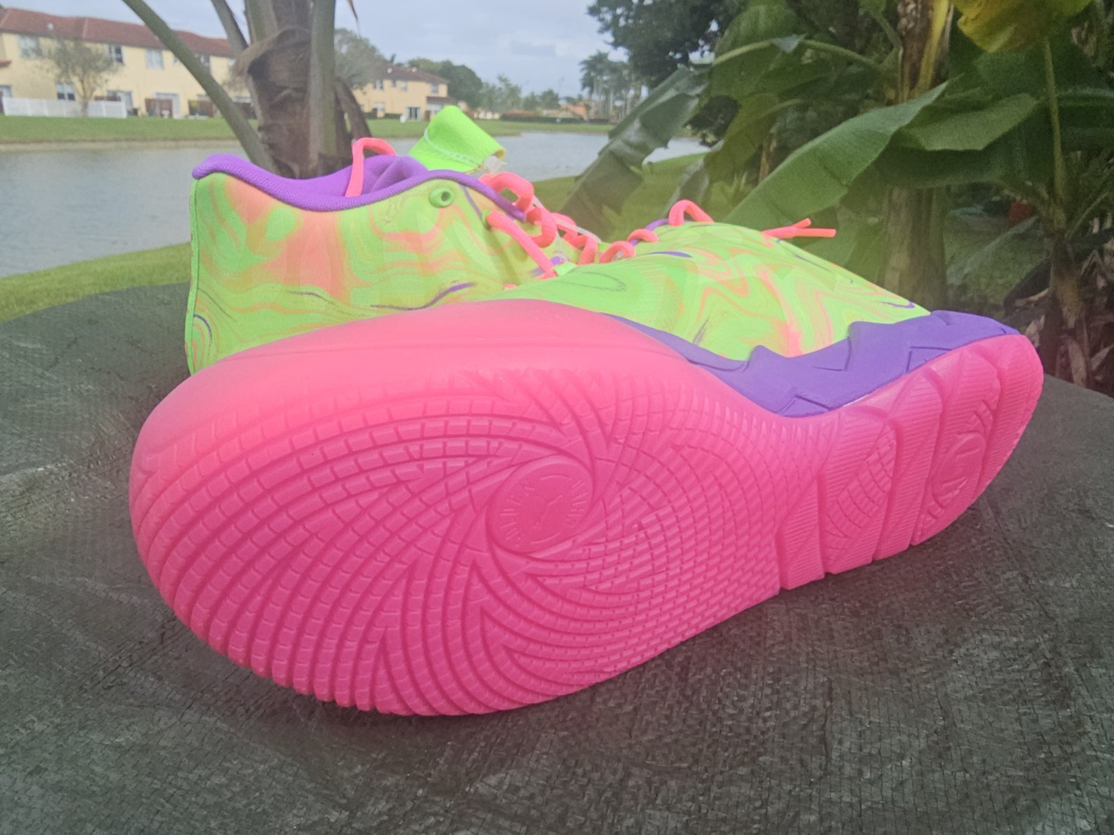 Size 13 Puma MB.01 Men Basketball Shoe Green/Pink/Purple LaMelo Ball 310437 01