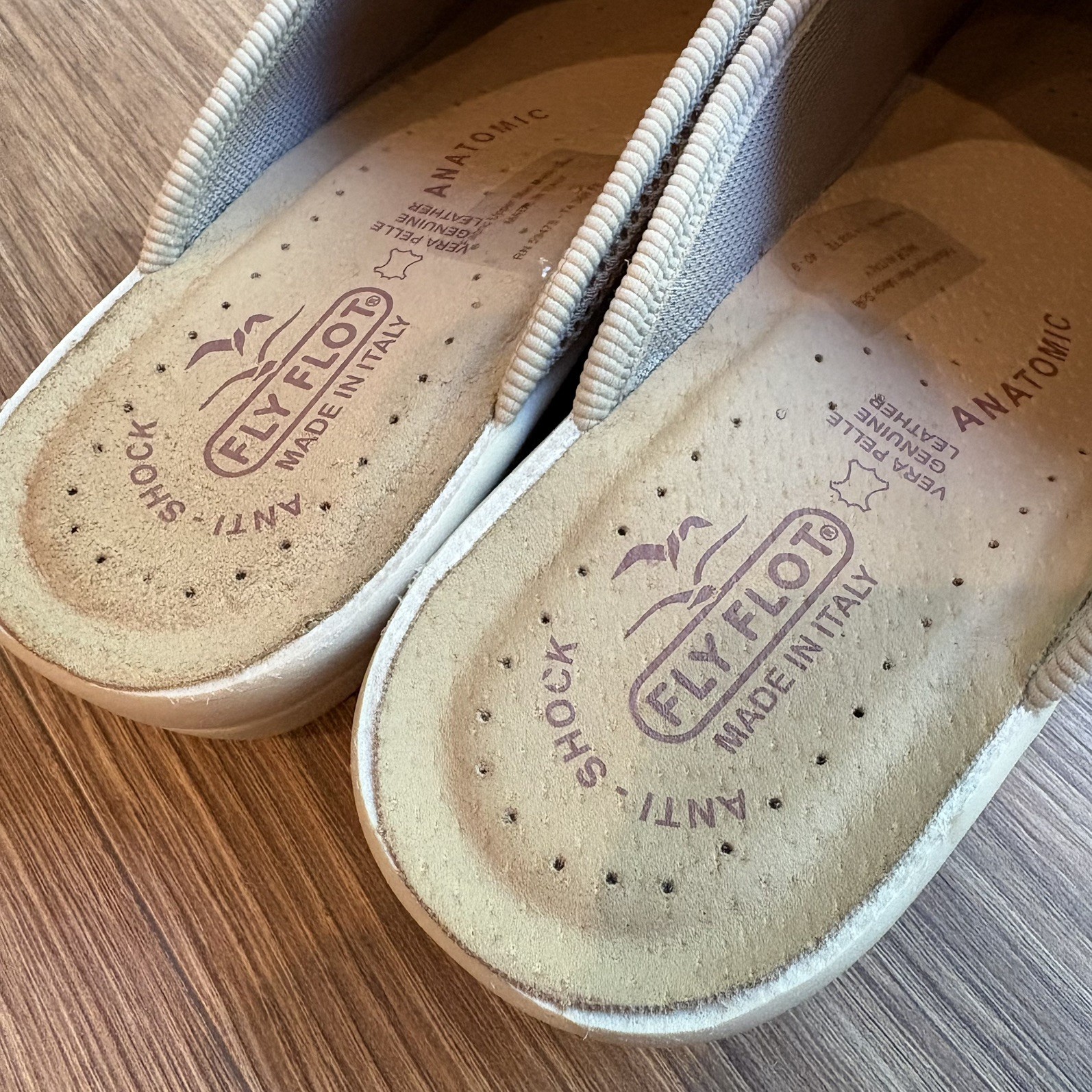 FLY FLOT Clogs EU 40 US 9 Mules Slip On Made in Italy Tan Mesh Anatomic