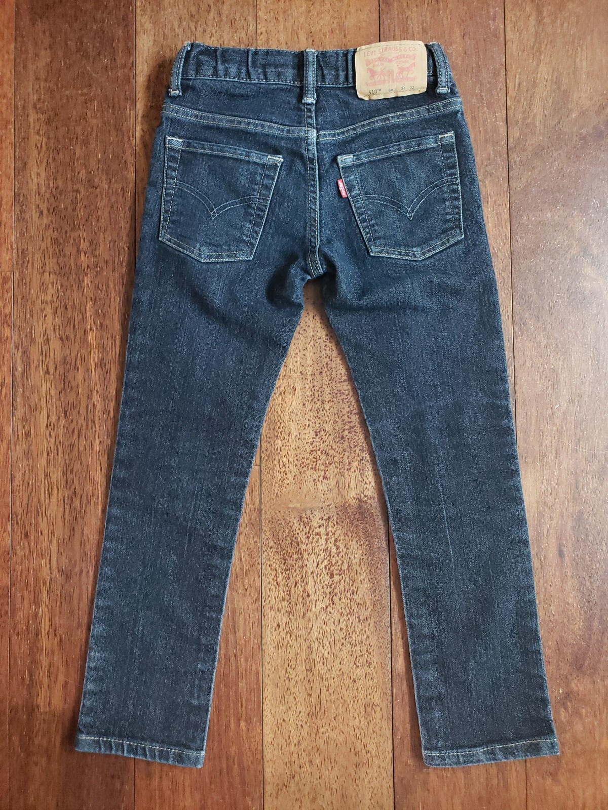 Levi’s 510 Skinny Stretch Wasit Adjusters Dark Blue Jeans Kids W24xL22 Size 8Reg
