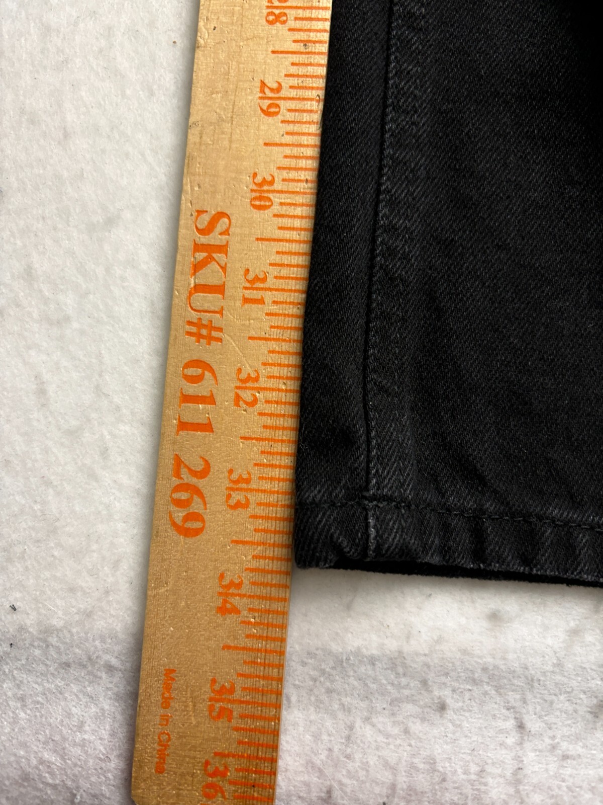 Denim Co Button Fly Jeans Cotton Black Men Distressed Straight leg 32×34 32×33.5