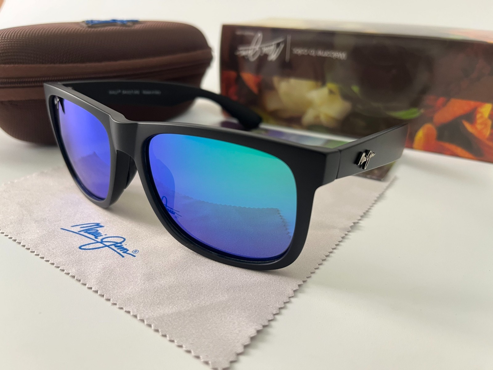 Maui Jim RED SANDS Matte Black Frame + Green Polarized Sunglasses