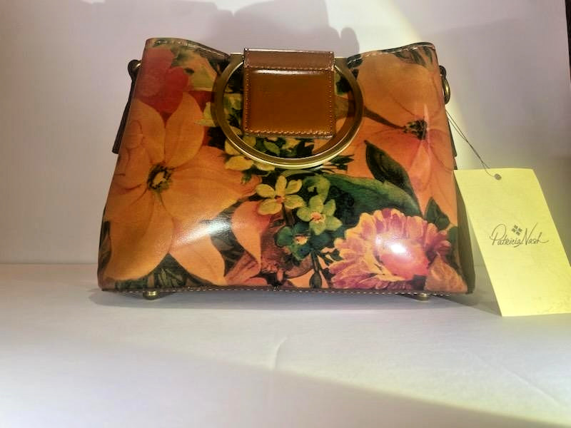 NWT_Patricia Nash_Renna Floral Satchel_Metal Accents_Leather Strap_Crossbody